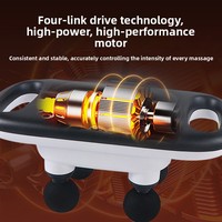 Pistolet de massage fascia CYANMED à quatre têtes, moteur à vibrations haute fréquence, batterie 1200 mAh, réglage multi-niveaux pour les muscles