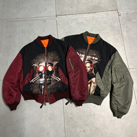 Blouson Bomber Rembourré Personnalisé OEM en Nylon Lourd avec Imprimé DTG, Blouson Aviateur Zippé pour Homme, Blouson Aviateur Streetwear Hiver