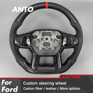 <span class=keywords><strong>พวงมาลัย</strong></span>หนังแท้สีดำคาร์บอนไฟเบอร์แบบสปอร์ตสไตล์ สำหรับฟอร์ด เรนเจอร์ แร็พเตอร์ ปี 2022 2023 2024 2025 อัพเกรดภายในรถยนต์ - Product Image 2