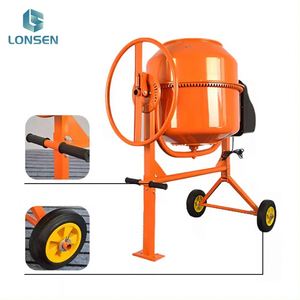 เครื่องผสมปูนซีเมนต์ไฟฟ้าแบบเคลื่อนย้ายได้ ขนาด 120 ลิตร โครงสร้างเหล็ก พร้อมระบบปล่อยปูนแบบแมนนวล และประสิทธิภาพสูงสำหรับงานนอกสถานที่ - Product Image 1