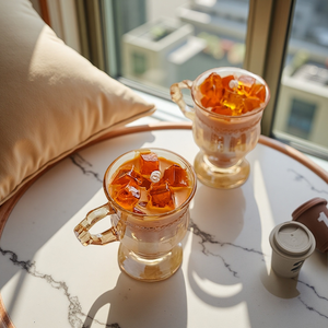 Vente en gros de bougies de table basses parfumées personnalisées Bougie créative pour boissons Bougie en cire de soja aux huiles essentielles - Product Image 1