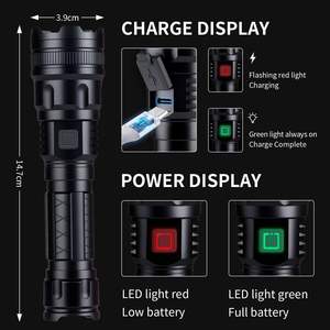 Linterna Táctica LED Recargable de Aluminio con Zoom, Luz Blanca Láser de 20000LM de Largo Alcance, Venta al Por Mayor - Product Image 6