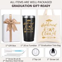 Cadeau d'idée de cadeaux de graduation 2024 personnalisé pour les étudiants avec gobelet de 20oz sac à accrocher cadeau de graduation pour fils fille