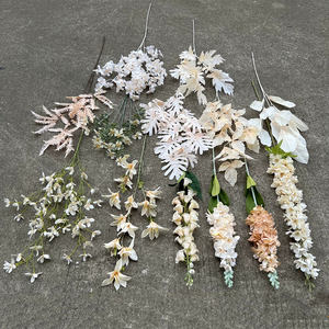 LO-625 Vente en gros de fleurs artificielles de champagne, assortiment de roses en soie, hortensias, tiges florales mixtes pour la décoration de mariage - Product Image 2