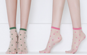 Lot de 6 chaussettes fines d'été en jacquard à motif cœur pour femmes, transparentes - Product Image 5