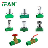 IFAN Vanne dissimulée PPR chromée 20mm 25mm 32mm pour arrêt d'eau, tuyauterie de plomberie
