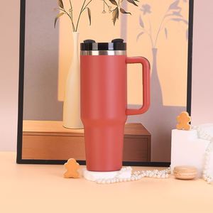Insulated Car H2.0 <b>Handle</b> <b>Travel</b> Tumbler 40oz <b>Mug</b> Lid Straw Anti-Slip OEM ODM Custom Color - Product Image 6