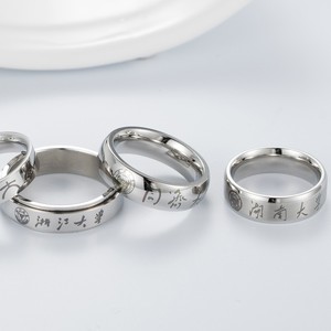 Stainless Steel Graduation <b>Ring</b> Custom Engraved Geometry Design Unisex Jewelry for Graduation - Product Image 4