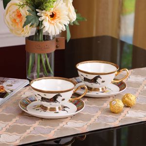 ชุดกาแฟและจานรองน้ำชายามบ่ายสไตล์ยุโรปป่าฝนเขตร้อนหรูหรา - Product Image 4