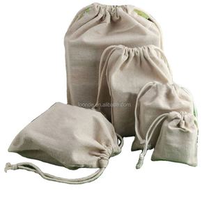 Organic <b>Linen</b> Drawstring Cloth <b>Bags</b> for Crafts and Toys for Gift Use Screen Printing Surface Handling - Product Image 1