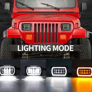 5 Inch 4x6 Inch Halo Ring Angel Eye Driving <b>Light</b> DRL <b>LED</b> Headlight H4 <b>LED</b> Head Lamp High Low Beam <b>Projector</b> <b>Led</b> Headlight - Product Image 6