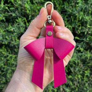 Personalized Lovely PU Leather Bow <b>Keychain</b> Cute Bow Key Ring for Bag Purse Handbag Pendant Car Key Accessory - Product Image 2