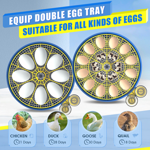 Incubadora WONEGG con volteo automático de huevos, capacidad para 18 huevos, 98% de tasa de eclosión, tamaño pequeño para huevos de ganso, loro y codorniz, 110V/220V/12V - Product Image 5