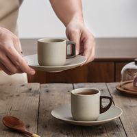 Tasse à expresso en céramique grossière, petite et exquise tasse à eau en céramique pour la maison chinoise, design rétro de niche
