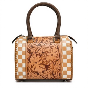 For Bow Floral Quilted Foldable Portable Genuine Leather <b>Weekender</b> <b>Bag</b> <b>Women</b> <b>Large</b> Capacity Travel Duffle Luggage Shoulder - Product Image 4