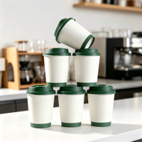 Gobelet en papier ondulé 16 oz, double paroi isolante, pour boissons chaudes, jetable, logo personnalisé, en gros