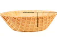 Cônes gaufrettes vegan à fond plat, garnitures croustillantes de petite taille pour gelato, soft serve, saveurs originales chocolat, charbon de bambou noir