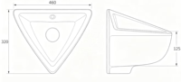 Lavabo d'angle mural moderne en céramique blanche, design compact, pour maisonnette, prêt à l'emploi, avec robinet monotrou facile à nettoyer, siphon et trop-plein