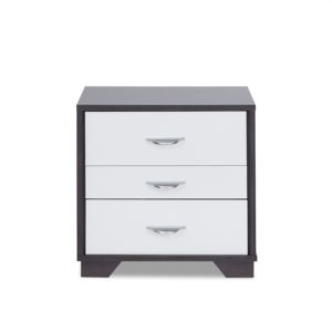 White And Black Finish Accent Table With Three <b>Drawers</b> <b>Storage</b> Unit <b>For</b> Bedroom Or Living Room - Product Image 5