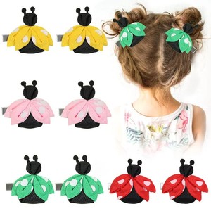 Bonitos pasadores de pelo con dibujos de mariquitas para niños, juego de horquillas hechas a mano con cinta, accesorios coloridos para uso diario - Product Image 1