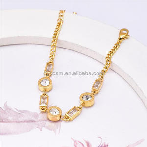 Waterproof Zircon Bracelet 18k Gold Plated <strong>Stainless</strong> <strong>Steel</strong> Titanium <strong>Steel</strong> Roman Bracelet Tarnish Free <strong>Jewelry</strong> Women Bracelet - Product Image 6