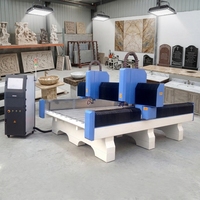 Supercnc Marmor Granit Porzellan Grabstein 3D Doppelkopf-Fräsmaschine CNC-Graviermaschine für Stein