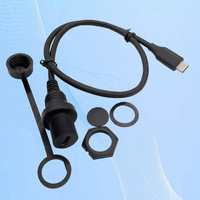 Cable de Extensión Impermeable Tipo-C 3.1 Macho a Hembra para Tableros de Auto y Barco - Cable de Datos USB 3.1 PD 100W 4K 20G Totalmente de Cobre