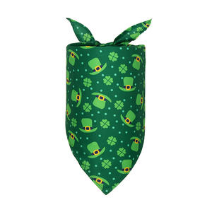 Vendita all'ingrosso all'ingrosso di St. patrick's Day bavaglini per animali domestici 100% in poliestere accessori per le vacanze all'aperto bandane per cani - Product Image 6