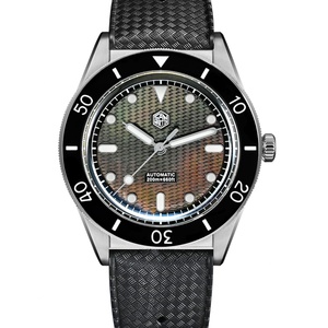 San Martin SN0151GL 39mm Miyota 90S5 Montre automatique pour homme avec cadran guilloché en nacre, montre de plongée à remontage automatique, luminescence BGW-X1, 20 bars - Product Image 1