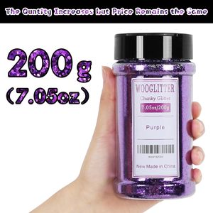 Paillettes Chunky en vrac 200g avec couvercle double distributeur, paillettes métalliques haute brillance pour maquillage de festival, scrapbooking, livraison gratuite - Product Image 3