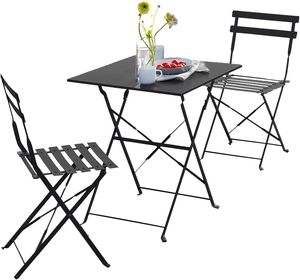 Hiện đại màu hồng sắt gấp Bistro bàn ghế thiết lập với màu sắc tùy chỉnh & logo cho sân vườn ban công khách sạn ngoài trời ăn uống - Product Image 3