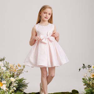 Yalindars Junior Kids Clothing Knee Length Pink Prom Satin <b>Dress</b> Child <b>12</b> Year Old Girl <b>Wedding</b> Party <b>Dress</b> Match Coat - Product Image 6