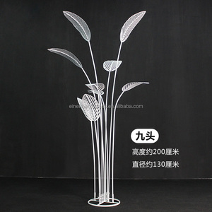 ต้นกล้วยโลหะสีทองแบบฟรีขนาดสำหรับเวทีแต่งงานดอกไม้แบบตั้งพื้นหลังต้นปาล์มประดับใบอุปกรณ์ประกอบฉากแต่งงาน - Product Image 6