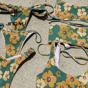 OEM Professional Swimwear Recycled Swimwear Fabric Beachwear Custom Double Sided Printing Hawaiian Bikini Women - Product Image 2