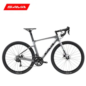 SAVA çakıl bisiklet karbon Fiber SHIMANO R11-R3000 karbon çerçeve yol bisikleti yarış bisikleti 18 hız yetişkin çakıl yol bisikleti satış
