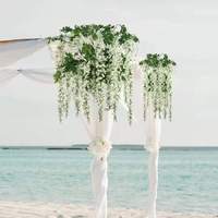 10 pièces en vrac de vignes artificielles en soie réaliste faites à la main, glycines de 6,5 pieds résistantes aux UV, fleurs suspendues pour décoration d'arche de mariage, vente en gros