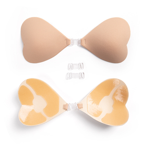 TPB007 <span class=keywords><strong>Reggiseno</strong></span> Adesivo <span class=keywords><strong>a</strong></span> Forma di Cuore con <span class=keywords><strong>2</strong></span> Coppe, Traspirante, Forte Adesione, Invisibile, Senza Schienale per Donne - Product Image 1