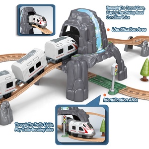 <span class=keywords><strong>Train</strong></span> électrique à induction à assembler soi-même, nouveau modèle 2022, avec rails, scène de ferroviaire, jouets de construction, ensemble de locomotives avec éclairage et son - Product Image 4
