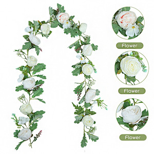 Guirlande de roses artificielles FUYI en soie, 100 cm, 200 cm, décoration de mariage, décoration de la maison, accessoires de photographie - Product Image 2
