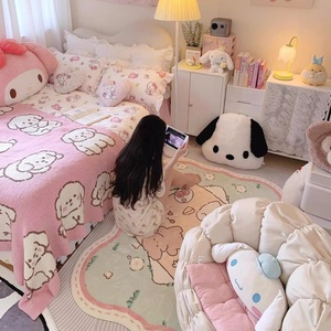 Alfombra de dormitorio de estilo de dibujos animados en la que se puede sentarse o dormir, Alfombra de borde de cama, Alfombra de Cachemira de imitación gruesa derivados de Anime - Product Image 3