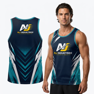 Sports <b>Vest</b> Men's Summer Loose Sleeveless Breathable Anti-UV Eco-Friendly Casual Fitness <b>Sweat</b> Running Basketball Quick Tank Top - Product Image 2
