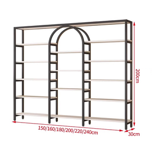 Espositore Cosmetico Moderno in Metallo <span class=keywords><strong>con</strong></span> Design ad Arco e Illuminazione LED, <span class=keywords><strong>con</strong></span> Armadietto per Negozi di Bellezza - Product Image 6