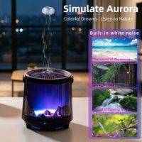 Diffuseur d'arômes Mountain View Aurora 300 ml, humidificateur ultrasonique, lumière de nuit à dégradé de couleurs, diffuseur d'huiles essentielles portable USB