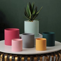 Pots de plantes nordiques modernes en céramique émaillée, décoratifs d'intérieur avec plateau, Logo personnalisé, tailles de Pots de fleurs