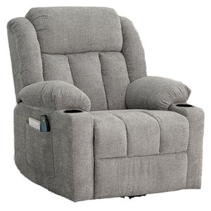 เก้าอี้โยกปรับเอนนอนแบบหมุนได้ สีเทาอมเขียวมะนาว นุ่มสบาย สำหรับผู้ใหญ่ ขนาดใหญ่พิเศษ แบบปรับเอนด้วยมือ พร้อมฟังก์ชั่นนวดและให้ความร้อน - Product Image 2