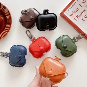 เคสหนัง PU ป้องกันการกระแทกสำหรับ airpods 4กรอบหนังพร้อมพวงกุญแจเคสป้องกันการชาร์จแบบไร้สายสำหรับ airpods Pro2