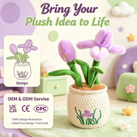 Vente en gros usine : Jouets en peluche et ornements en coton PP, série de fleurs d'iris réalistes de 8 pouces, pour la décoration et le soulagement du stress