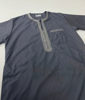 CCY 2026 Été Boubou Homme pour Ramadan Islamique Musulman Maroc Broderie Col Thobes Jubbah Qamis Hommes Caftan Arabe