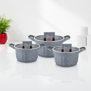 Utensilios de Cocina Ecológicos Antiadherentes Aptos para Horno y Lavavajillas, Juego de Ollas y Sartenes de Aluminio con Revestimiento de Piedra y Mármol, Cacerola Desmontable - Product Image 4