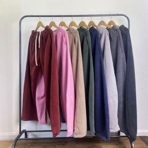 Ensemble de survêtement homme 450 g/m² délavé à l'acide minéral, style vintage usé, comprenant un sweat à capuche coupe ample et un pantalon de survêtement à bords effilochés, ensemble streetwear personnalisé - Product Image 5